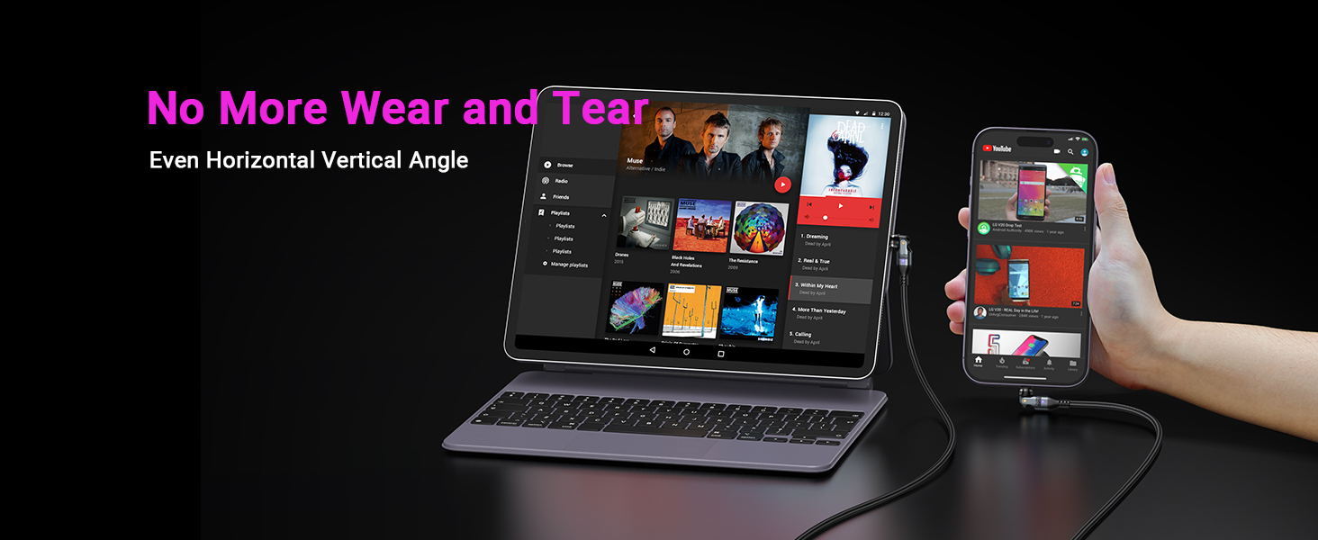 Bojianxin 240W Magnetic Charging Cable ,180°Rotating USBC To USB C Magnetic Data Cable ,Micro USB Phone Fast Charger Cable Data Transfer For Laptop/Tablet/Smart Phone (3ft - View #10