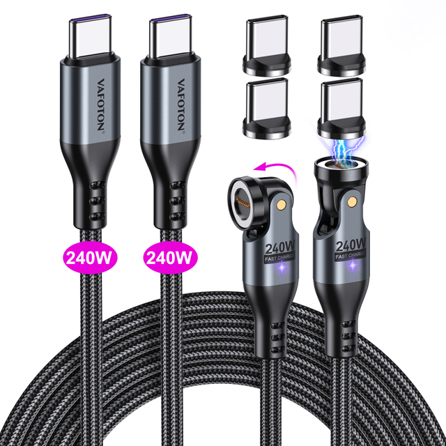VAFOTON 9PIN 240W USB C to USB C Magnetic Cable 