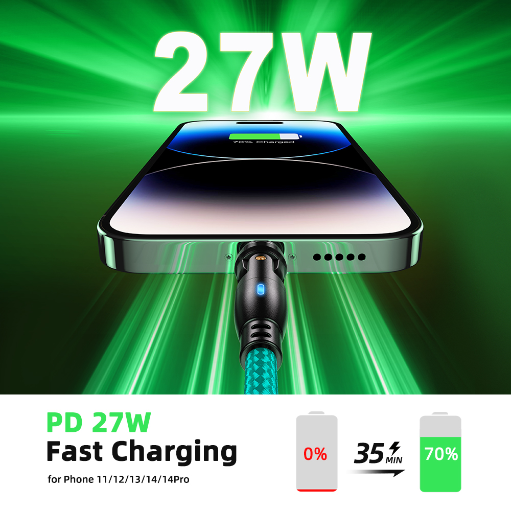 VAFOTON 9PIN 100W Magnetic Cable Green