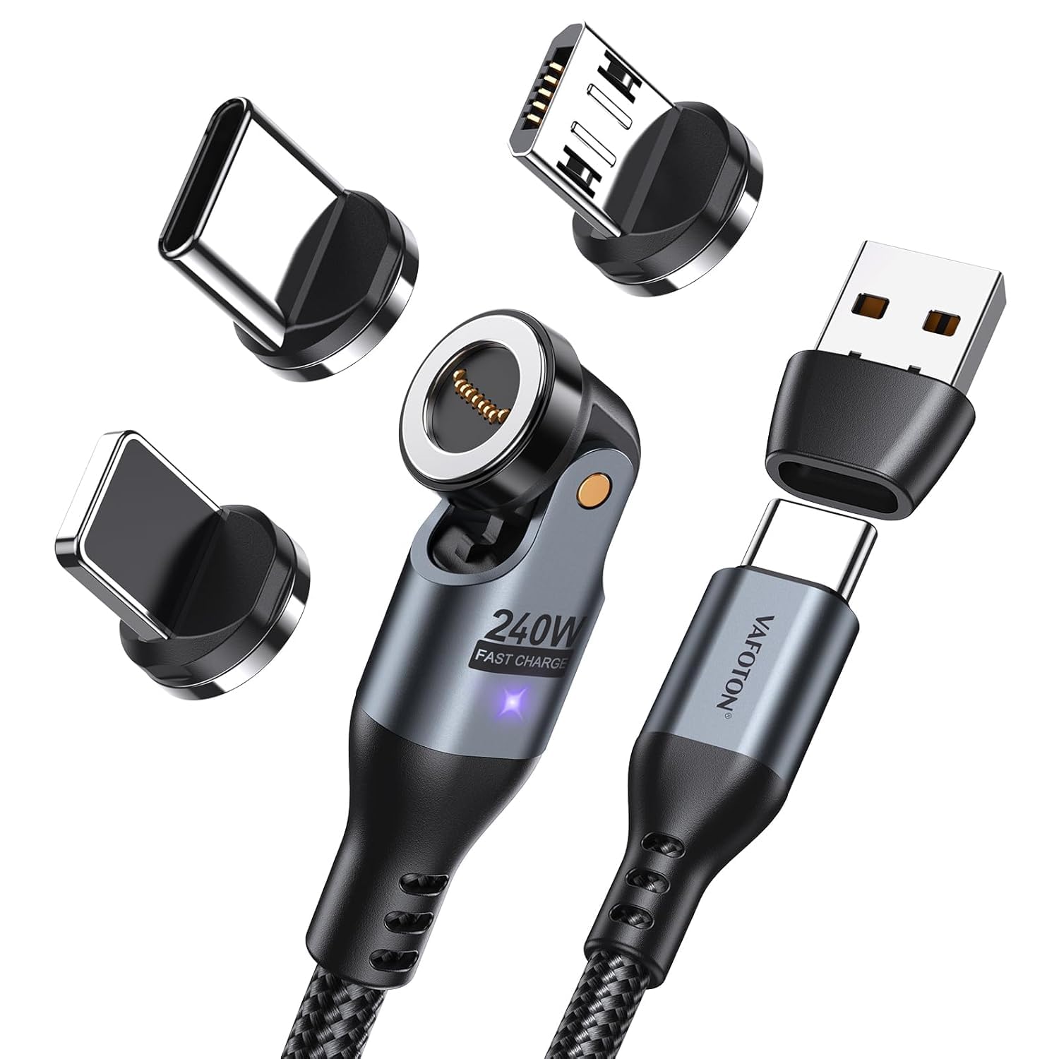 Adaptateur Usbc VAFOTON 9Pin Cu00e2ble USB C Magnu00e9tique 2M